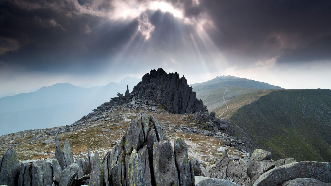 Castell y Gwynt，格莱德法赫山，雪墩山国家公园，英国北威尔士