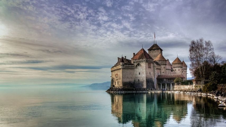 Schloss Chillon am Genfer See, Veytaux, Kanton Waadt, Schweiz