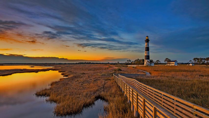 Leuchtturm von Bodie Island, Outer Banks, North Carolina, USA 