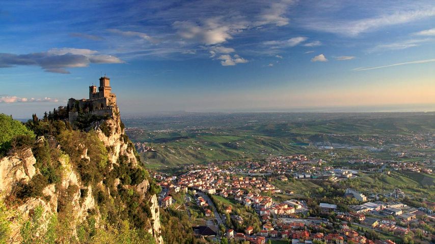 Die Festung Rocca Guaita (Erster Turm) in Borgo Maggiore, San Marino