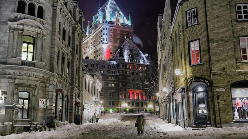 Das Château Frontenac nach einem Schneesturm, Québec, Provinz Québec, Kanada