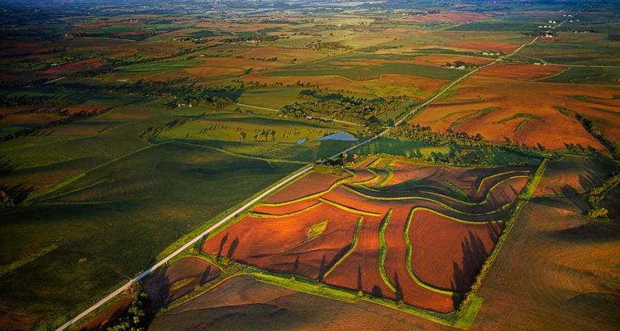 Felder in Iowa aufgenommen aus der Luft – Jim Wark/Corbis ©