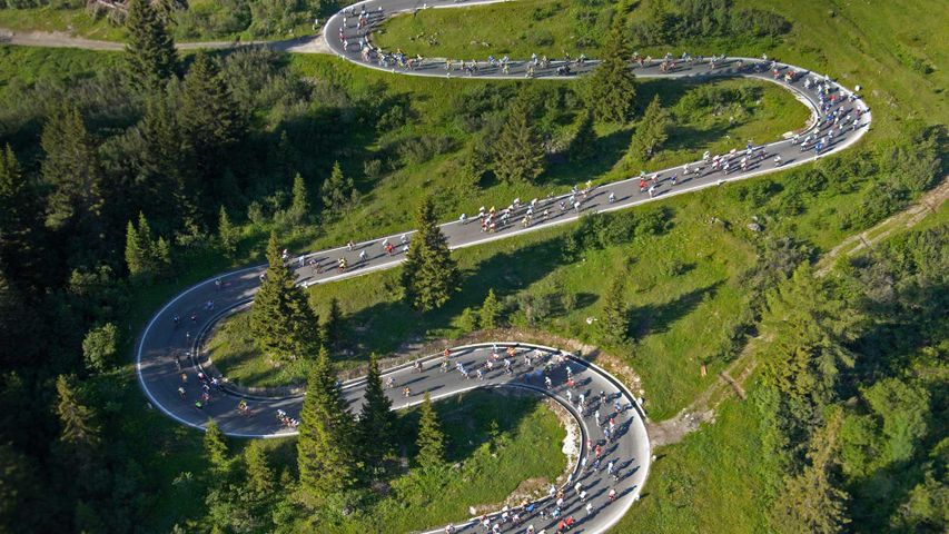 Radrennen „Maratona dles Dolomites”, Alta Badia, Südtirol, Italien 