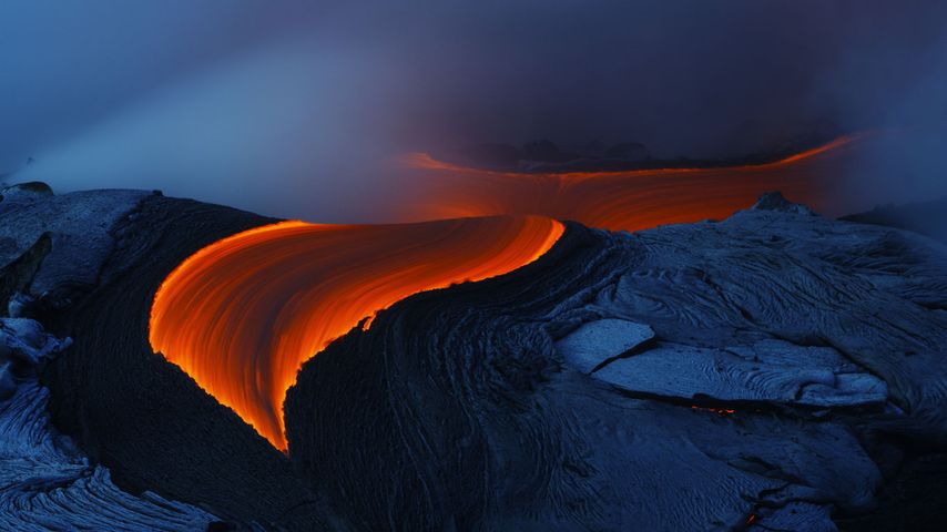 Lavastrom am Vulkan Kilauea auf Hawaii
