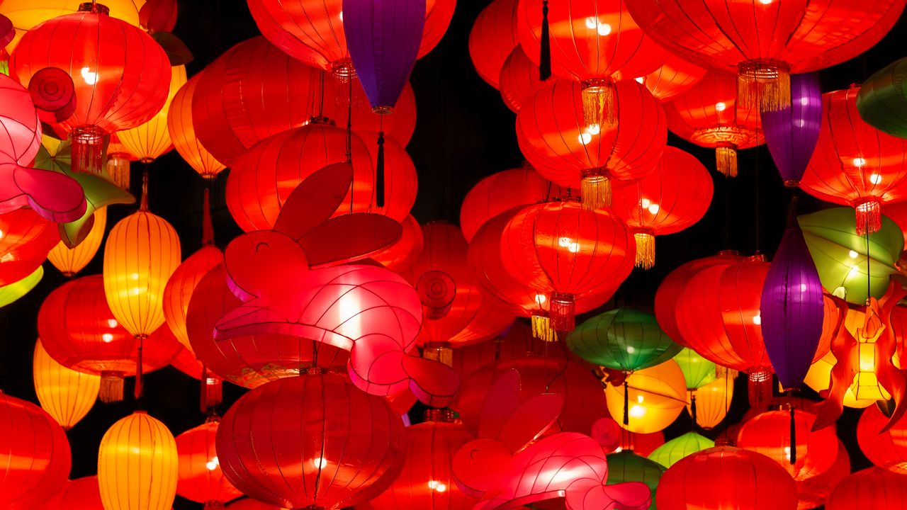 庆祝中秋节的中国灯笼
