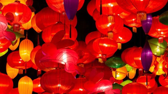 庆祝中秋节的中国灯笼