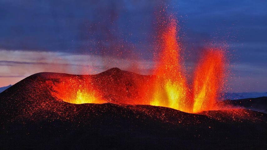 Ausbruch des Eyjafjallajökull, Hochebene Fimmvörðuháls, Island 