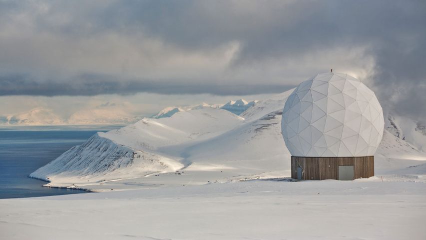 Svalbard-Satelliten-Bodenstation, Longyearbyen, Spitzbergen, Norwegen 