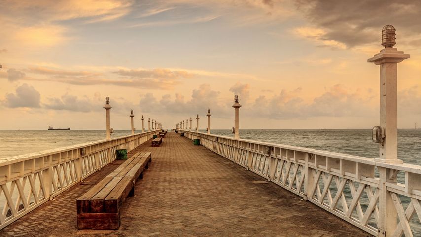 Pier am Stadtstrand Praia de Iracema, Fortaleza, Bundesstaat Ceará, Brasilien