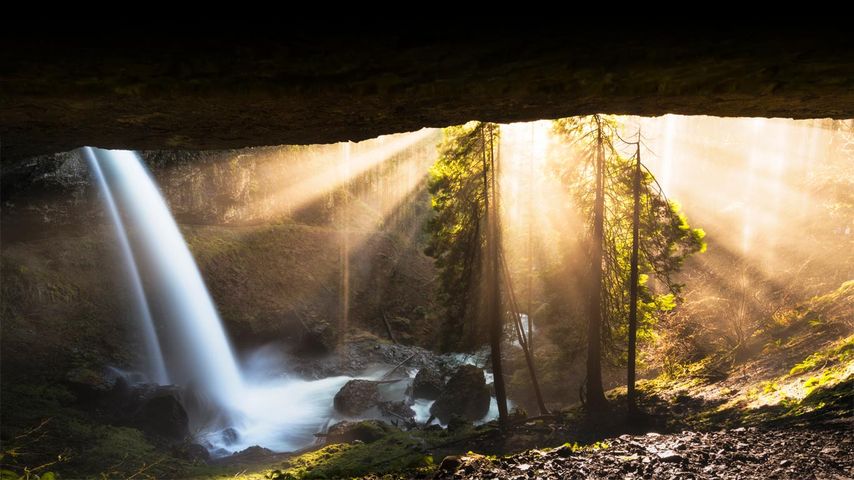 Der Wasserfall North Falls im Silver Falls State Park, Oregon, USA
