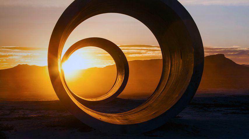 „Sun Tunnels“-Skulptur der Landart-Künstlerin Nancy Holt bei Lucin, Utah, USA 