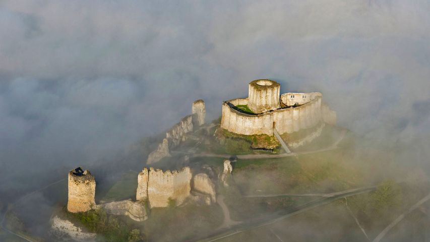 Château Gaillard, eine mittelalterliche Festung aus dem 12. Jahrhundert, im Tal der Seine, Frankreich