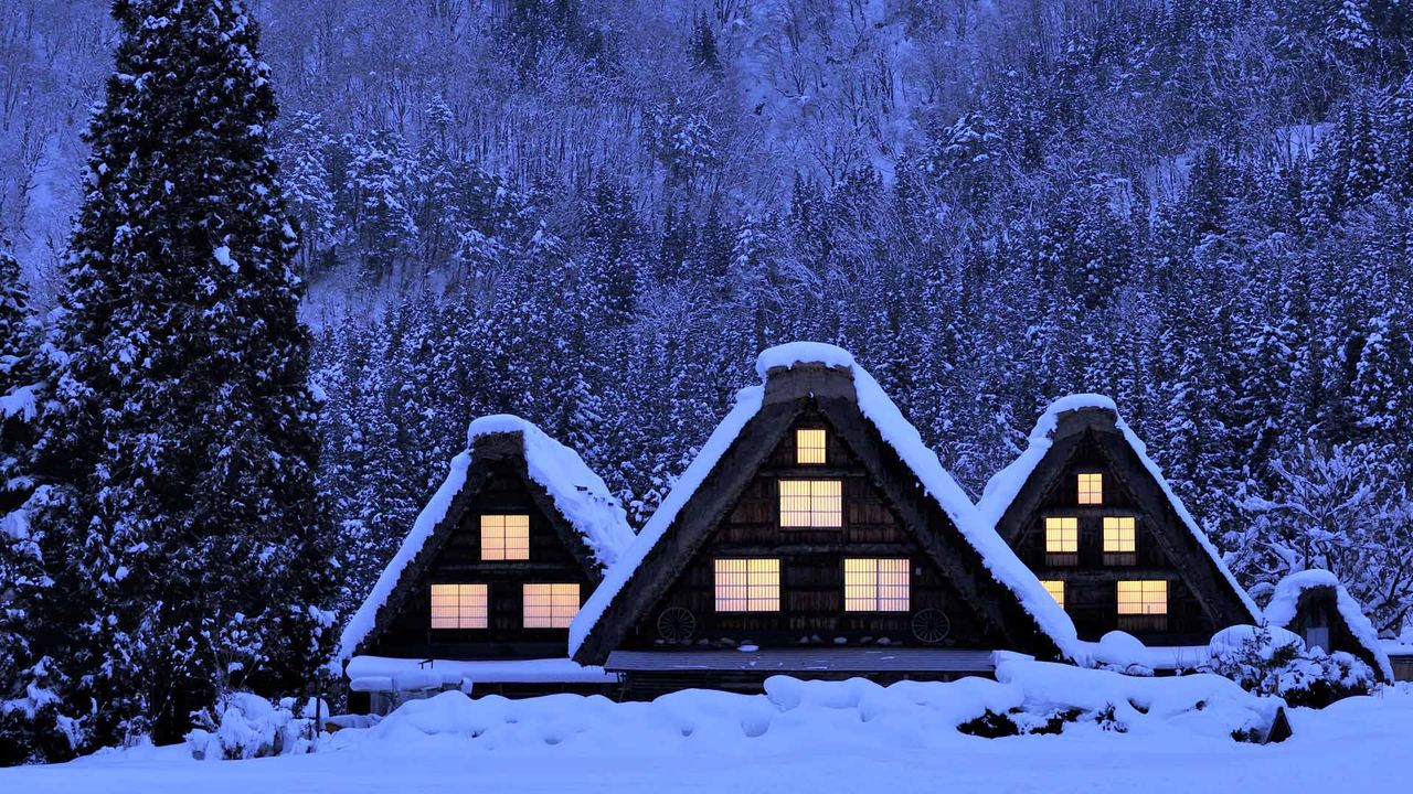 【今日大雪】被大雪覆盖的合掌屋，日本白川乡