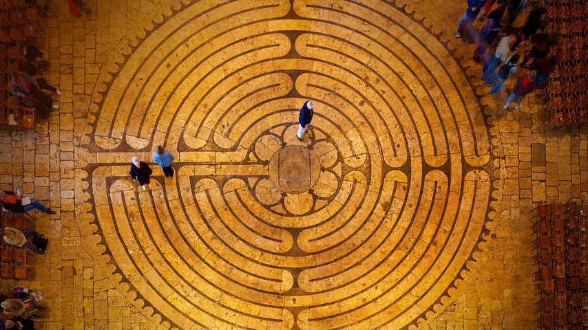Labyrinth in der Kathedrale von Chartres, Frankreich