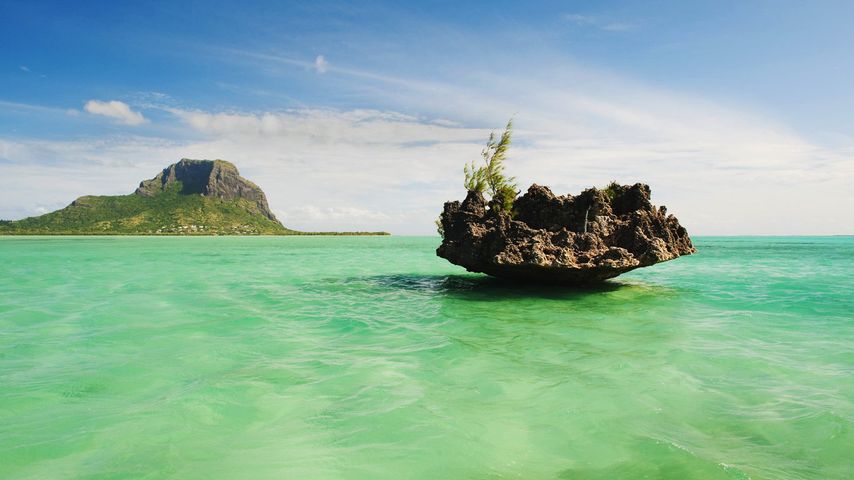 Die Halbinsel Le Morne Brabant mit gleichnamigen Berg, Mauritius