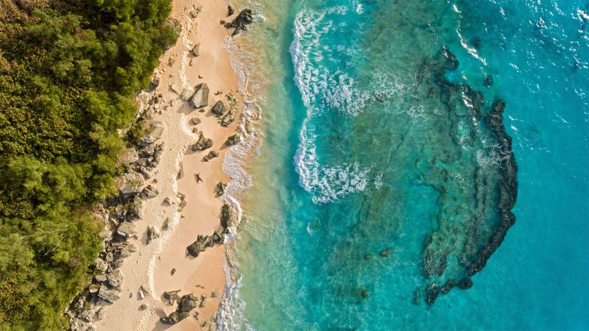 Luftaufnahme des Marley Beach auf den Bermudas