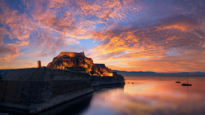 Alte Festung auf der Insel Korfu, Griechenland