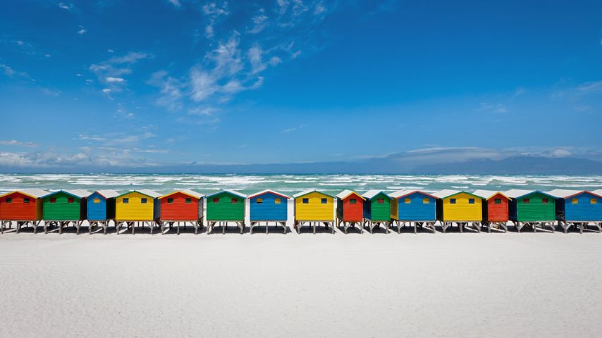 Strandhäuser in Muizenberg, Südafrika 