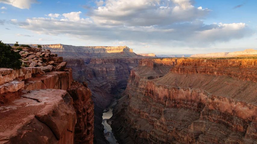 Blick vom Toroweap Overlook auf den Grand Canyon und den Colorado River, Grand-Canyon-Nationalpark, Arizona, USA