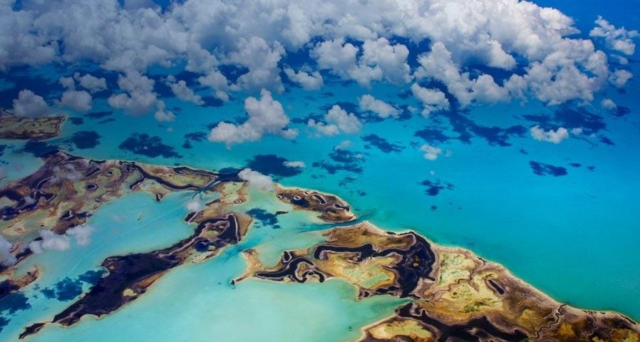 Luftaufnahme der Bahama Banks, Bahamas