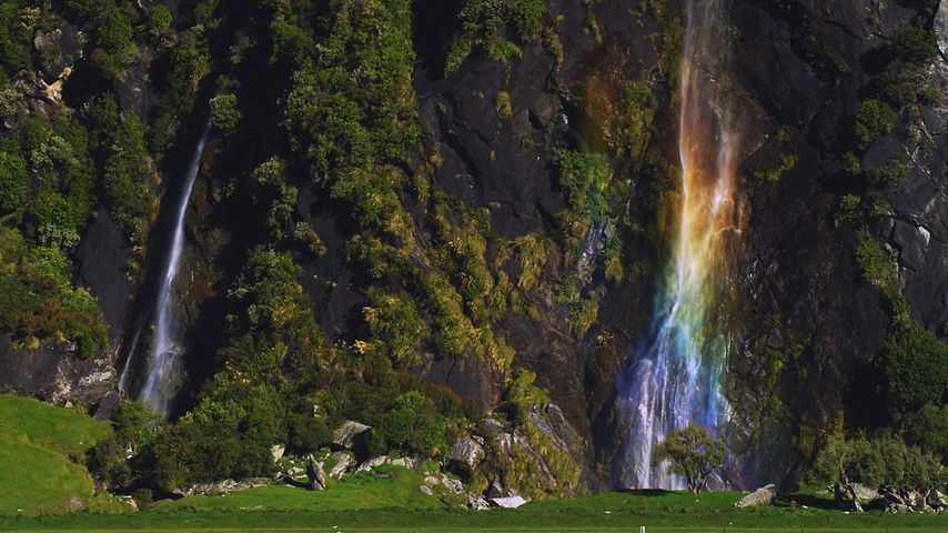 Wishbone Falls im Mount Aspiring Nationalpark, Südinsel Neuseelands