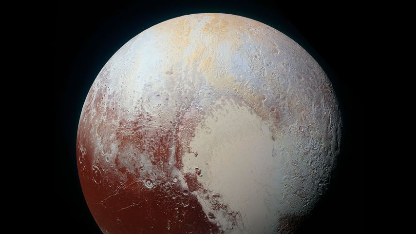 Zwergplanet Pluto, aufgenommen von der NASA-Raumsonde New Horizons 