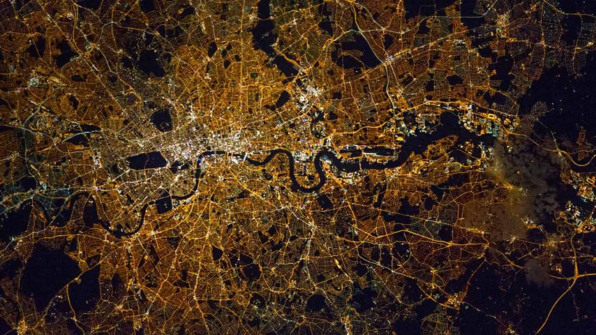 London und Umgebung, aufgenommen von der Internationalen Raumstation ISS 