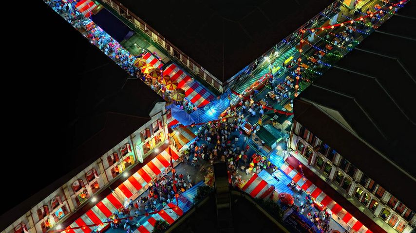 Luftbild von Chinatown, Singapur