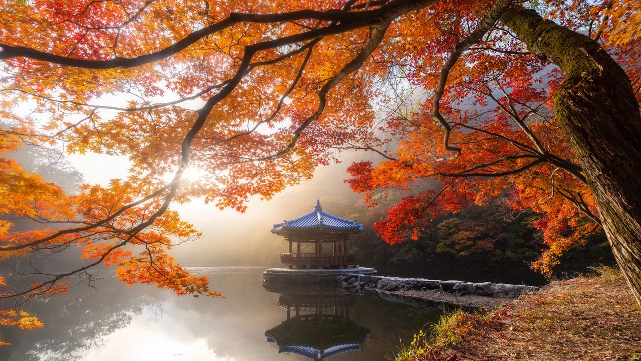 内藏山国立公园的秋景，韩国