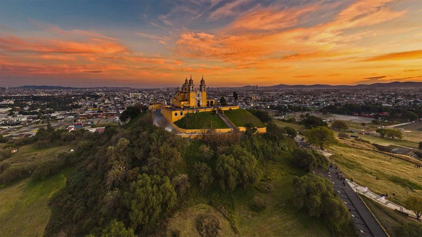 Die Pyramide von Cholula, Puebla, Mexiko