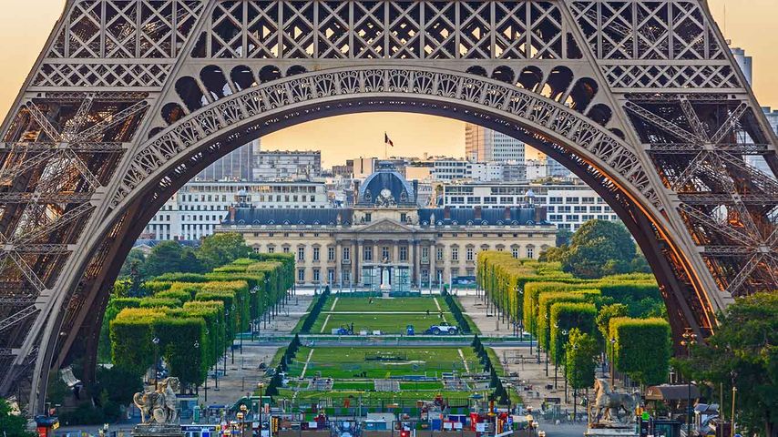 Blick vom Trocadéro auf den Eiffelturm, Paris, Frankreich