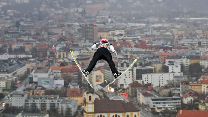 Der deutsche Skispringer Markus Eisenbichler bei der Vierschanzentournee in Innsbruck, Österreich, am 3. Januar 2018