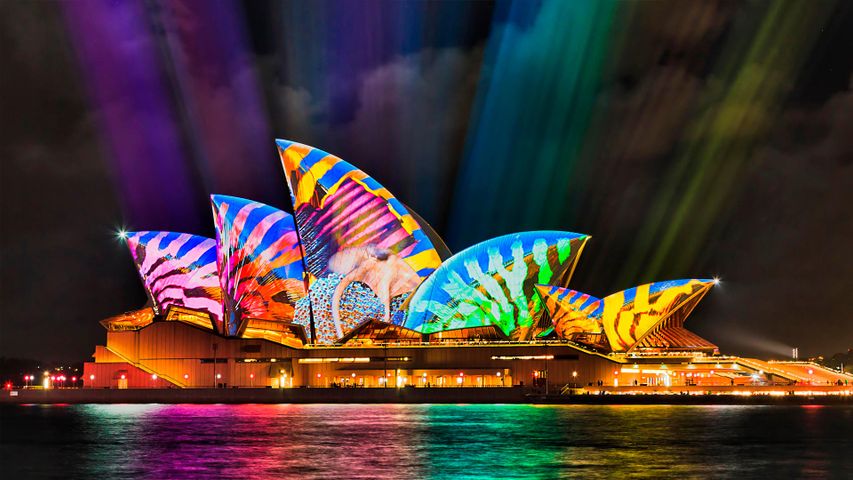 Sydney Opera House während des Lichtfestivals Vivid 2017