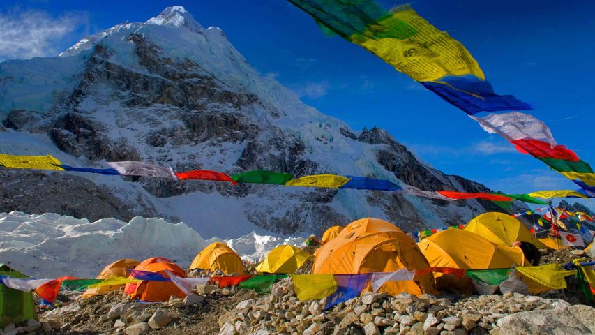 Mount-Everest-Basislager am Khumbu-Gletscher, Nepal 