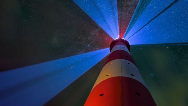 星空下的灯塔,德国Westerhever镇