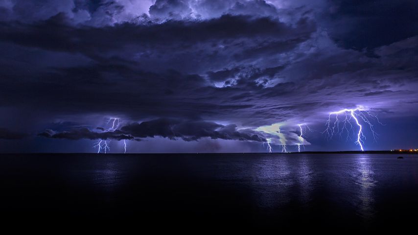 Gewitter vor Cooke Point, Port Hedland, Australien