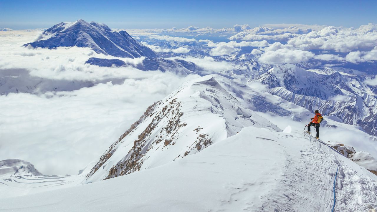 从德纳里山看福克拉山，德纳里国家公园，美国阿拉斯加州