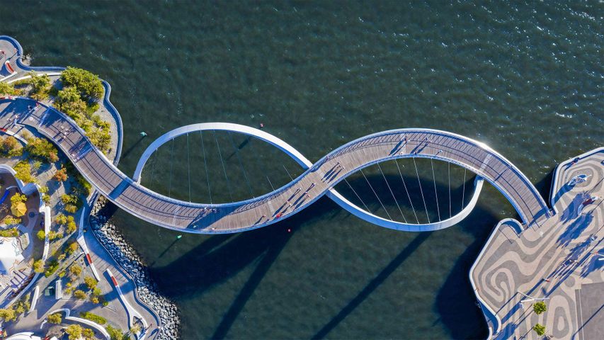 Elizabeth Quay Bridge in Perth, Australien