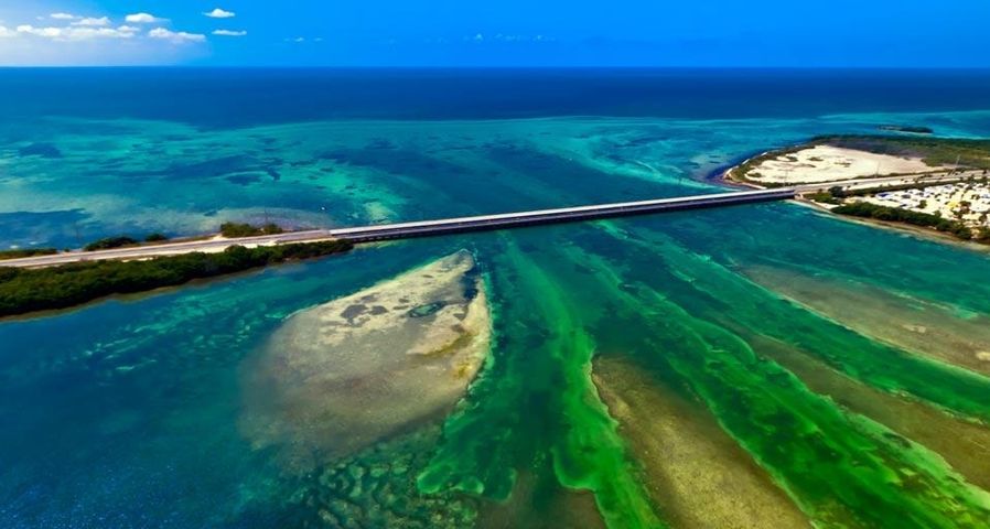 Luftaufnahme der Seven Mile Bridge, Florida Keys, Florida