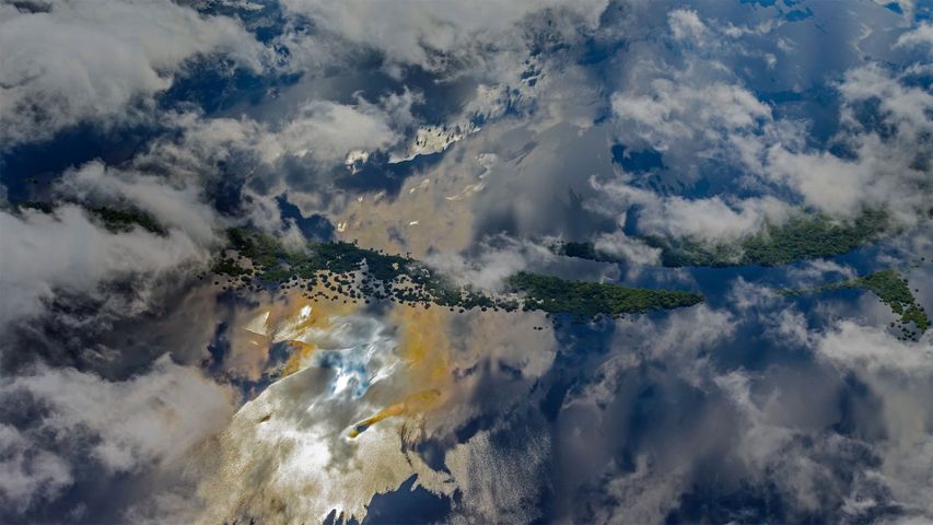 Luftbild des Amazonasbeckens bei Manaus, Brasilien