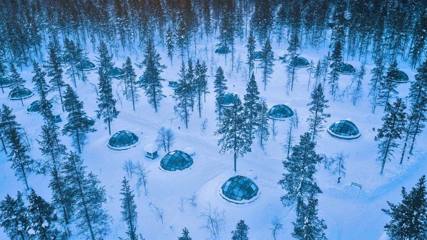 Glasiglus im Kakslauttanen Arctic Resort in Saariselkä, Finnland