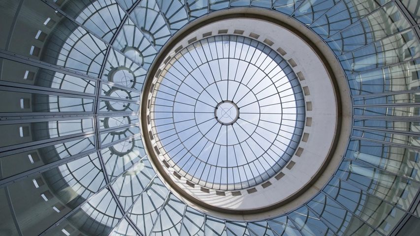 Glaskuppel der Schirn Kunsthalle, Frankfurt am Main, Hessen, Deutschland