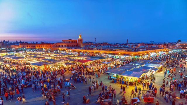 马拉喀什的Jemaa el-Fnaa广场