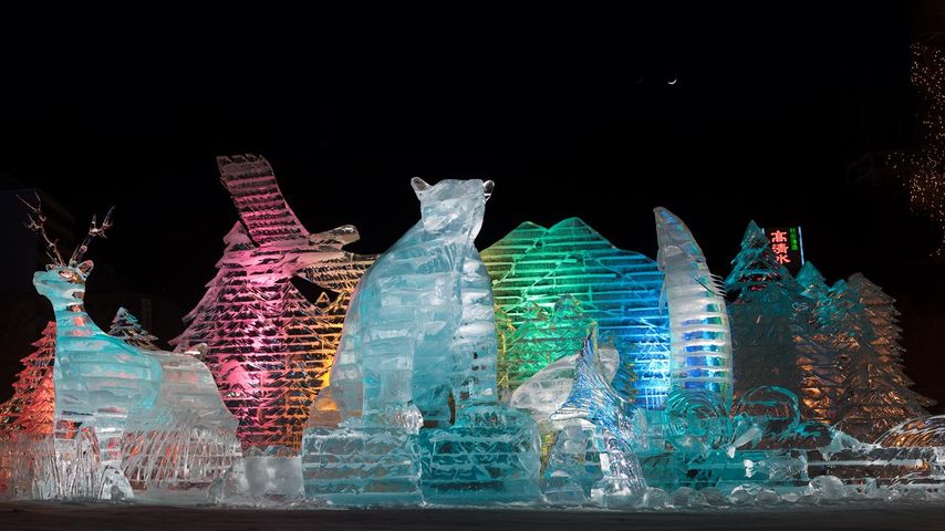 Eisskulpturen auf dem Sapporo Snow Festival, Sapporo, Japan