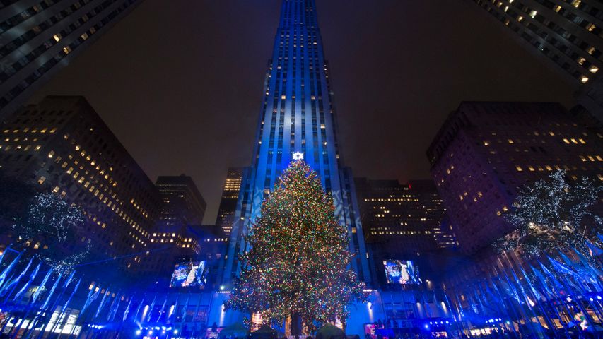 Weihnachtsbaum des Rockefeller Centers New York City, USA