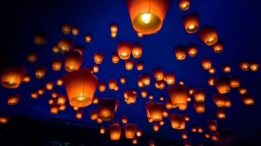 Pingxi Sky-Laternenfest in Taipeh, Taiwan