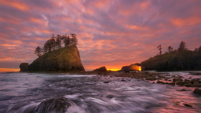 Die Küstenlinie des Olympic Coast National Marine Sanctuary, Bundesstaat Washington, USA