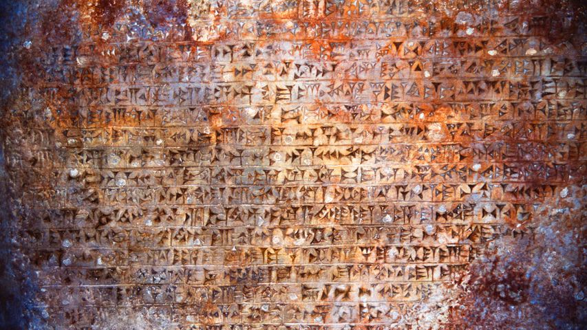 Antike geschnitzte Texte aus Persepolis, Iran