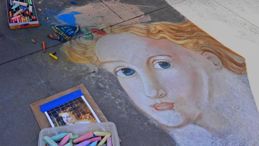 Straßenmalerei auf dem Pasadena Chalk Festival 2013, Pasadena, Kalifornien, USA