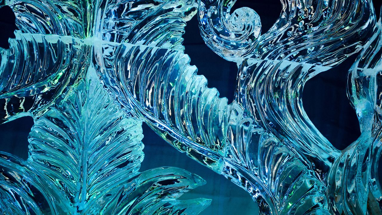 冰雪节上的冰雕艺术作品，加拿大渥太华